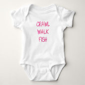 Rosa Crawlk Walk Fisch Baby Strampler (Vorderseite)