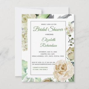 Rosa-Cream-Aquarell-Blumen-Brautparty RSVP Karte