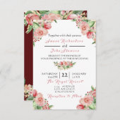 Rosa Creamy Marsala Rose Hochzeit Einladung (Vorne/Hinten)