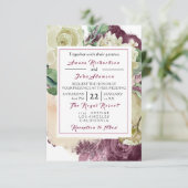 Rosa Creamy Marsala Rose Hochzeit Einladung (Stehend Vorderseite)