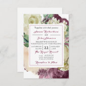 Rosa Creamy Marsala Rose Hochzeit Einladung (Vorne/Hinten)