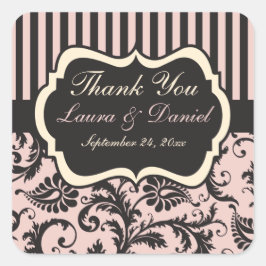 Rosa, Creme, Aufkleber mit grauer Gastgeschenk Hoc