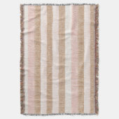 Rosa Creme Beige Streifen Decke (Vorderseite Vertikal)