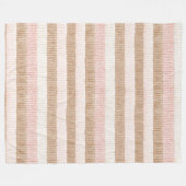 Rosa Creme Beige Streifen Fleecedecke (Vorderseite (Horizontal))