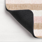 Rosa Creme Beige Streifen Mousepad (Ecke)