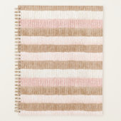Rosa Creme Beige Streifen Planer (Vorderseite)