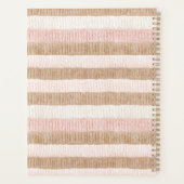 Rosa Creme Beige Streifen Planer (Rückseite)