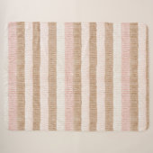 Rosa Creme Beige Streifen Sherpadecke (Vorderseite (Horizontal))