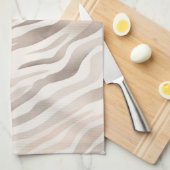 Rosa Creme Beige Zebra Tierprint Geschirrtuch (Viertel Falte)