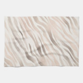 Rosa Creme Beige Zebra Tierprint Geschirrtuch (Horizontal)