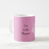 Rosa Creme Blumen Kaffeetasse (Vorderseite Links)