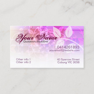 Rosa & Creme Blumenweine - Visitenkarte