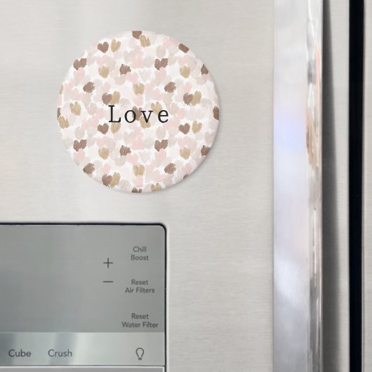 Rosa Creme Braune Herzen Liebe Magnet (In Situ (Kühlschrank))