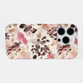 Rosa Creme Brauner Leopard   iPhone Hülle (Rückseite (Horizontal))