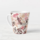 Rosa Creme Brown Leopard Geburtstag Milchtasse (Linke Ecke)