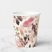 Rosa Creme Brown Leopard Geburtstag Pappbecher (Rückseite)
