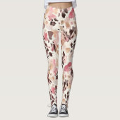 Rosa Creme Brown Leopard Leggings (Vorderseite)
