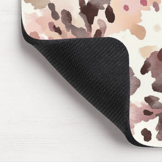 Rosa Creme Brown Leopard Mousepad (Ecke)
