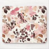 Rosa Creme Brown Leopard Mousepad (Vorne)