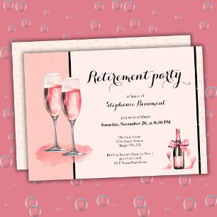 Rosa Creme Champagner zur Frauenrente Einladung