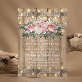 Rosa Creme Eukalyptus Floral Wedding Einladung