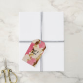 Rosa Creme Gold Cowhide Geschenkanhänger (Mit Garn)