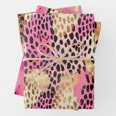 Rosa Creme Gold Leopard Geschenkpapier Set (Beispiel)