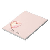 Rosa Creme-Herzballon Notizblock (Rotiert)