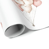Rosa Creme Herzen Ballons Geburtstag   Geschenkpapier (Rolleneckpunkt)