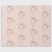 Rosa Creme Herzen Ballons Geburtstag Geschenkpapier (Flach)