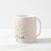 Rosa Creme Herzen Baum Kaffeetasse (VorderseiteRechts)