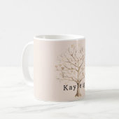 Rosa Creme Herzen Baum Kaffeetasse (Vorderseite Links)