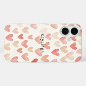 Rosa Creme-Herzen Case-Mate iPhone Hülle (Rückseite (Horizontal))