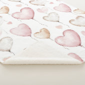 Rosa Creme-Herzen Sherpadecke (3/4)