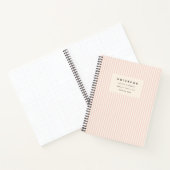 Rosa Creme Hintergrund Streifen Spirale Notizblock (Innenseite)