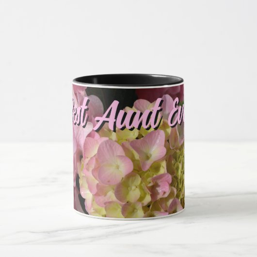 Rosa Creme Hydrangeas gelb rosa Blütenpracht Beste Tasse (Zentrum)