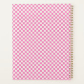 Rosa creme karierte Monogramm Personalisiert Planer (Rückseite)