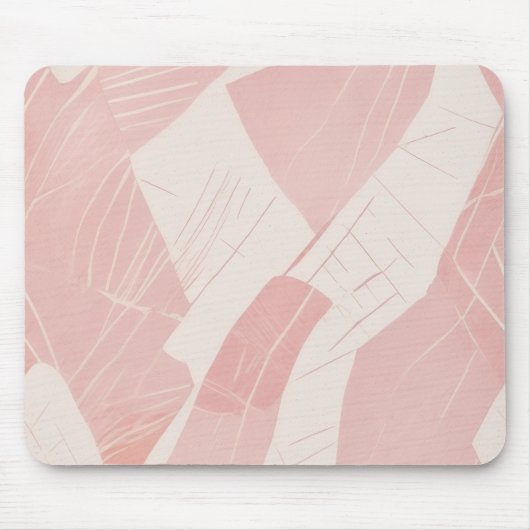 Rosa-creme modernes Batik-Muster Mousepad (Vorne)