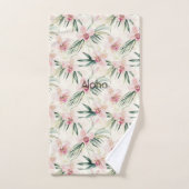 Rosa Creme-Orchideen-Blüten  Badhandtuch Set (Handtuch)