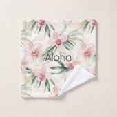 Rosa Creme-Orchideen-Blüten  Badhandtuch Set (Waschlappen)