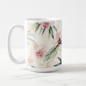 Rosa Creme-Orchideen-Blüten  Kaffeetasse (Links)