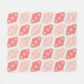Rosa Creme Oval Circle Modernes geometrisches Must Fleecedecke (Vorderseite (Horizontal))