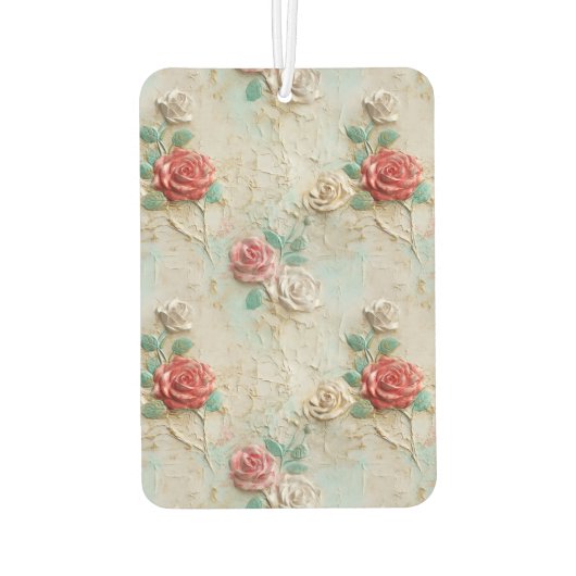 Rosa Creme-Rose Autolufterfrischer (Rückseite)