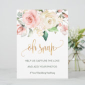 Rosa Creme Rose Hochzeitskarte Einladung (Stehend Vorderseite)