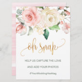 Rosa Creme Rose Hochzeitskarte Einladung (Vorne/Hinten)