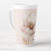 Rosa Creme-Rouge-Blütenblume Milchtasse (Linke Ecke)
