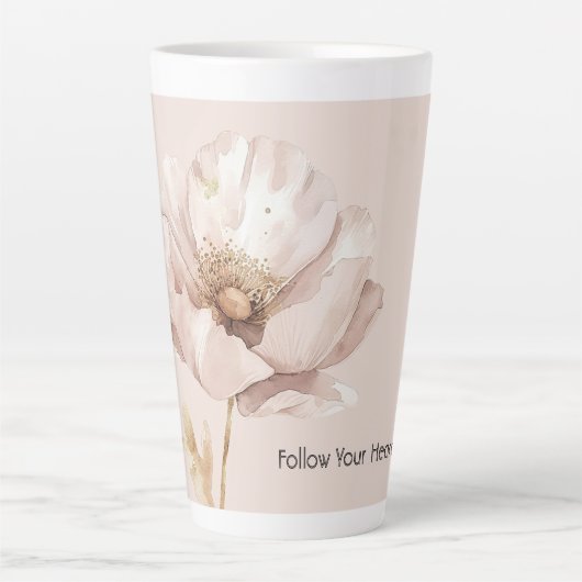 Rosa Creme-Rouge-Blütenblume Milchtasse (Vorderseite)