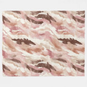 Rosa Creme Schokolade Braun Abstrakt Fleecedecke (Vorderseite (Horizontal))