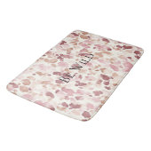 Rosa Creme Schokolade Braun Abstrakt Leopard Tier Badematte (Schrägansicht)