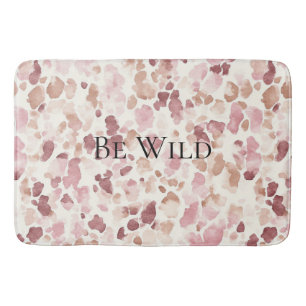 Rosa Creme Schokolade Braun Abstrakt Leopard Tier Badematte